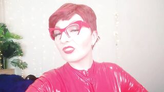 Red PVC Catsuit Vinyl Fetish, FemDom POV Dirty Talk Humiliation