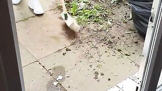 Step Mom Caught on Hidden Camera Fucking Step Son in the back Garden