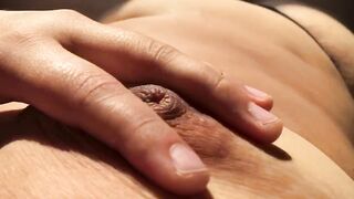 Massaging my Boobs with my own Vaginal Fluids - Nipple Playing