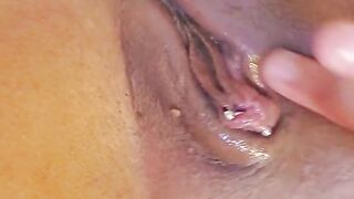 Rubbing Oil on my Pierced Clit and Smoking Pussy