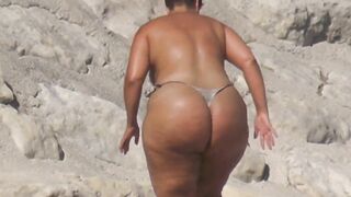 Freaks Extreme Big Phat Ass Booty topless sunbathing string