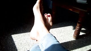 Playing with my Feet while they Sunbathe !!