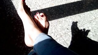 Playing with my Feet while they Sunbathe !!