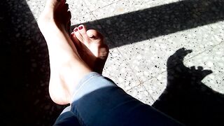 Playing with my Feet while they Sunbathe !!