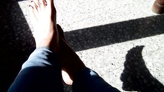 Playing with my Feet while they Sunbathe !!