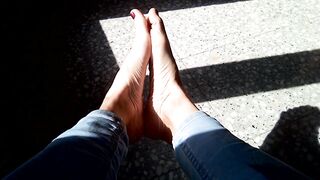 Playing with my Feet while they Sunbathe !!