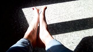 Playing with my Feet while they Sunbathe !!