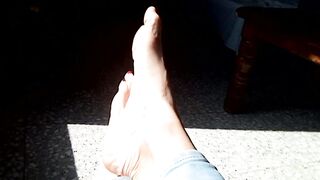 Playing with my Feet while they Sunbathe !!