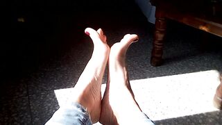 Playing with my Feet while they Sunbathe !!