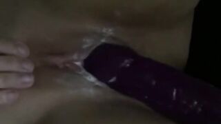 Extremely Wet Creampie Pussy Fucked with Dildo HD Closeup