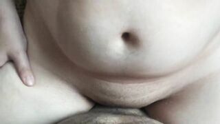 Milf with big boobs rides my cock until she gets a huge pussy creampie