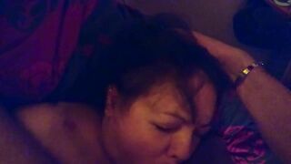 Horny mature slut getting a facial