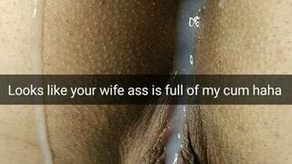 Your wife hard fucked in ass, now with a leaking creampie