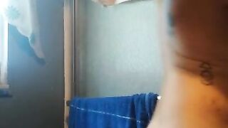 Little Titty Blonde Smoking and Playing before Shower