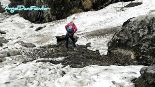 Sexy Blonde Takes a Walk in Snow HD- 1080