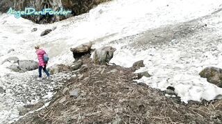 Sexy Blonde Takes a Walk in Snow HD- 1080