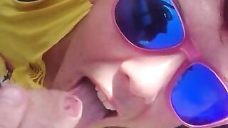 Outdoor Mountain Peak Blowjob with Cum in Mouth