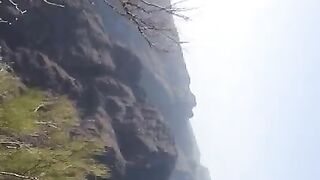 Outdoor Mountain Peak Blowjob with Cum in Mouth