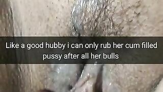 Good hubby can only rub cumfilled pussy his wife after cheat