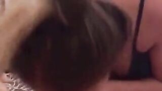 Cumming in the Face of the Hot Wife after Delicious Blowjob