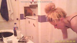 Hot Blonde in Bathroom-Dressing Spy Cam