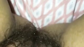 Super Wet Hairy Teen Pussy Close up