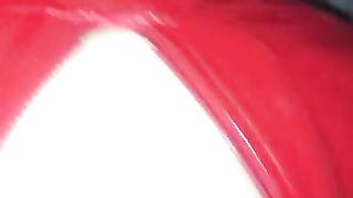 Red Latex Onesie Anal Temptress