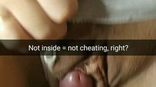 Not inside – it isn’t cheating says my stepsister before I rub her