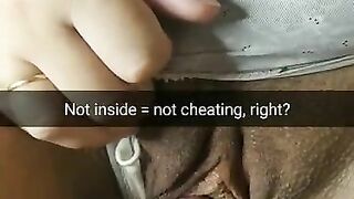 Not inside – it isn’t cheating says my stepsister before I rub her