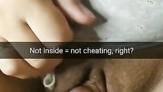 Not inside – it isn’t cheating says my stepsister before I rub her