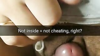 Not inside – it isn’t cheating says my stepsister before I rub her