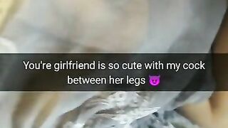 Your girlfriend looks so cute with my dick in her pussy!