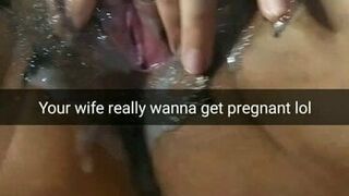 Cheating slutwife pushing cum inside her pussy for pregnancy