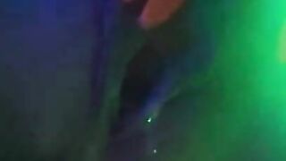 girl playing pussy with butt plug in lights