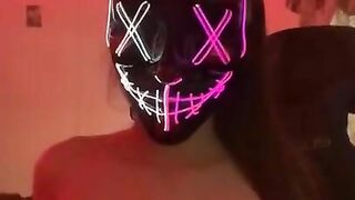 18 YO mask girl boob play while vaping