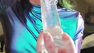 Sloppily sucking my new toy