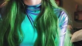 Sloppily sucking my new toy