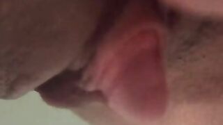 I love to masturbate a big erect clit in the shower early in the morning