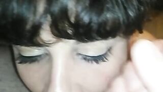 POV Adorable Innocent REAL Girlfriend Sucking and Licking Balls Close Up Point Of View