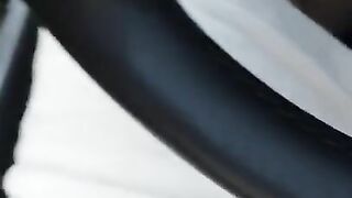 Step sister hand slip under step son underwear making him cum in the car