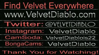 Velvet Diablo uses Curved Glass Dildo for Masturbation