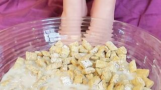 Foot Fetish Food Porn - Feet in a Giant Bowl of Wet Cereal