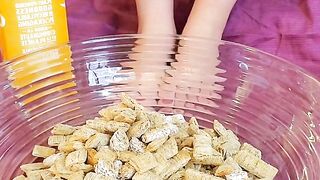 Foot Fetish Food Porn - Feet in a Giant Bowl of Wet Cereal