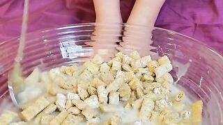 Foot Fetish Food Porn - Feet in a Giant Bowl of Wet Cereal