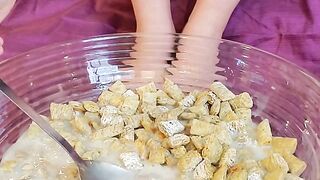 Foot Fetish Food Porn - Feet in a Giant Bowl of Wet Cereal