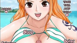 ONE PIECE - HORNY NAMI GETS FUCK ON THE BEACH / TITTY FUCK / CUM INSIDE PUSSY