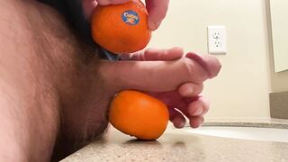 Fucking two cuties and blowing a huge load all over them. Fruit fuck!