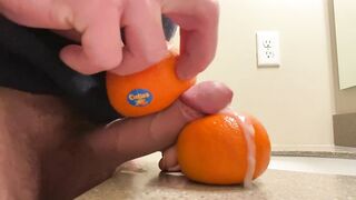 Fucking two cuties and blowing a huge load all over them. Fruit fuck!