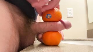 Fucking two cuties and blowing a huge load all over them. Fruit fuck!