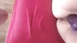 Bbw busty al big dildo masturbate